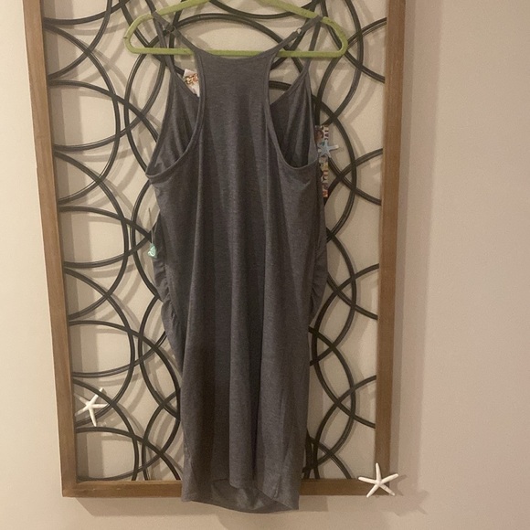 TEK Gear maternity heather gray spaghetti strap stretch, fabric dress size large - Picture 2 of 7